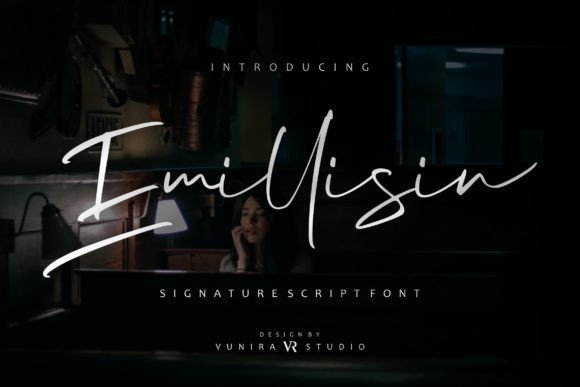 Emillisin: A Modern Script Font for Campaign Creativity